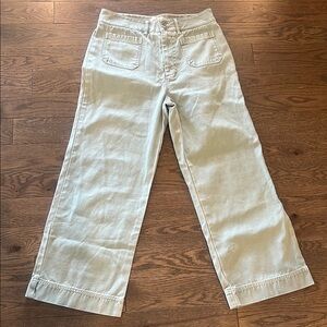 Marine Layer wide leg sailor pockets light sage green pants